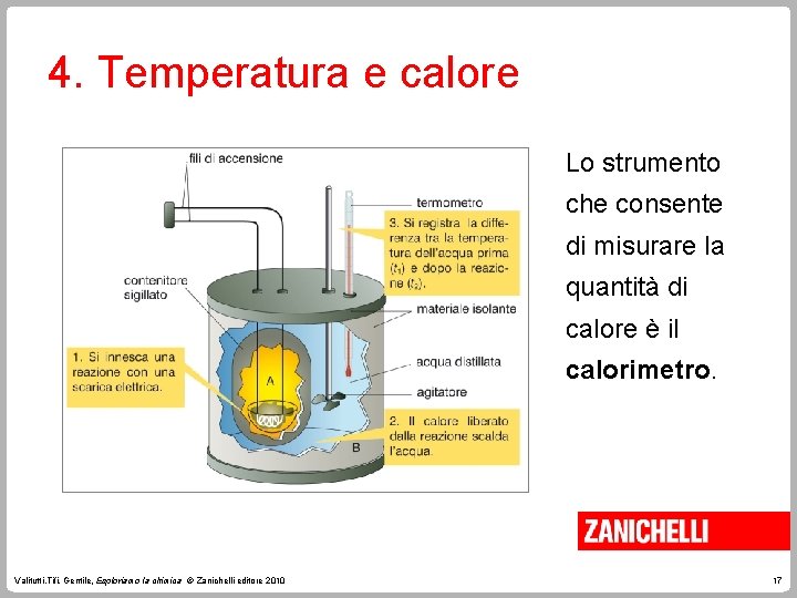 4. Temperatura e calore Lo strumento che consente di misurare la quantità di calore