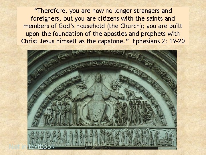 “Therefore, you are now no longer strangers and foreigners, but you are citizens with “Therefore, you are now no longer strangers and foreigners, but you are citizens with