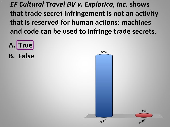 EF Cultural Travel BV v. Explorica, Inc. shows that trade secret infringement is not EF Cultural Travel BV v. Explorica, Inc. shows that trade secret infringement is not
