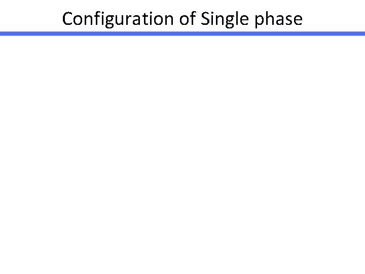 Configuration of Single phase 