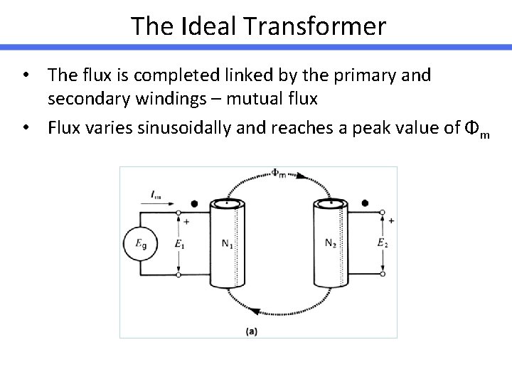 The Ideal Transformer • The flux is completed linked by the primary and secondary