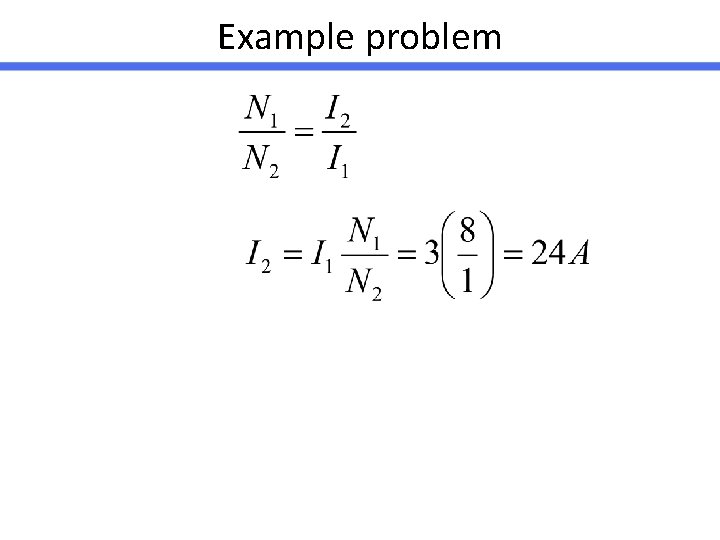 Example problem 