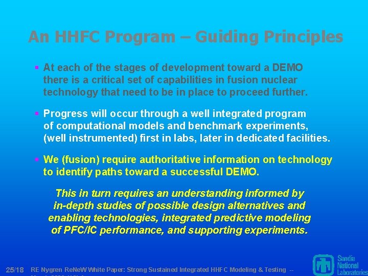 An HHFC Program – Guiding Principles § At each of the stages of development