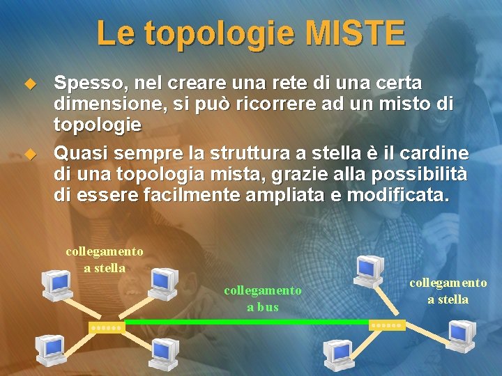 Le topologie MISTE u u Spesso, nel creare una rete di una certa dimensione,