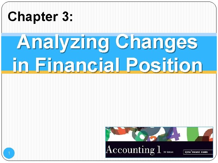 Chapter 3: Analyzing Changes in Financial Position 1 