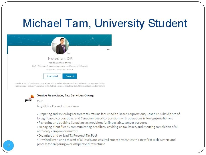 Michael Tam, University Student 2 