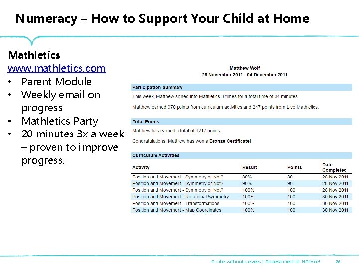 Numeracy – How to Support Your Child at Home Mathletics www. mathletics. com •