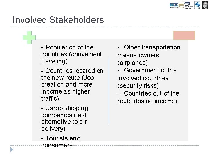 Involved Stakeholders - Population of the countries (convenient traveling) - Countries located on the