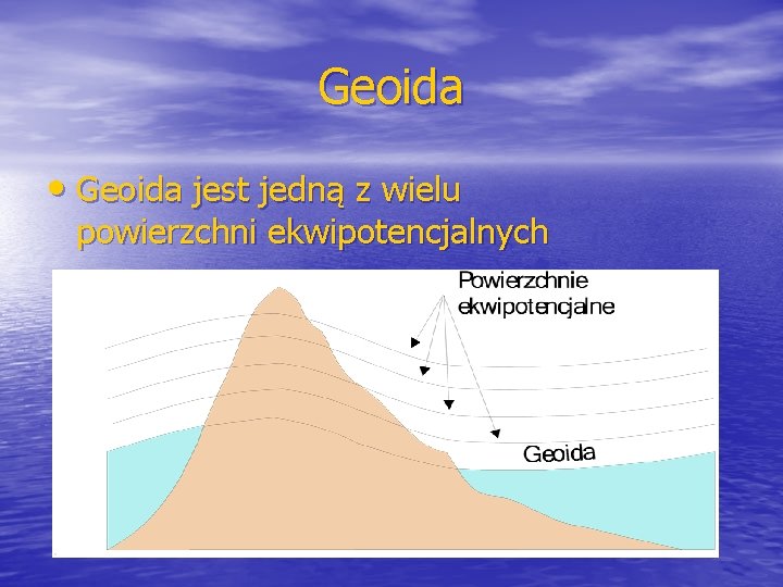 Geoida • Geoida jest jedną z wielu powierzchni ekwipotencjalnych 