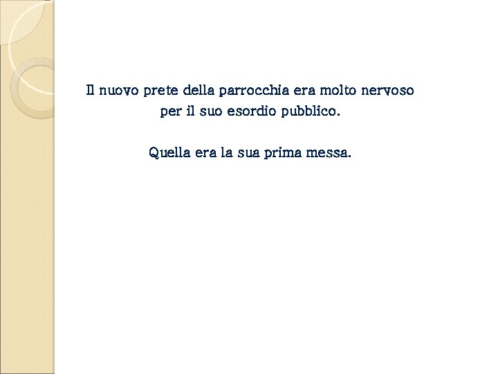 Il nuovo prete della parrocchia era molto nervoso per il suo esordio pubblico. Quella