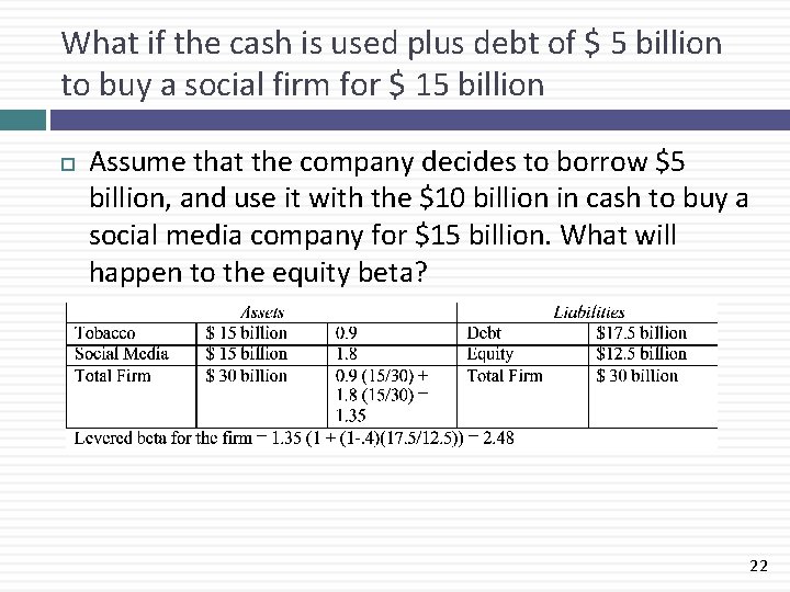 What if the cash is used plus debt of $ 5 billion to buy