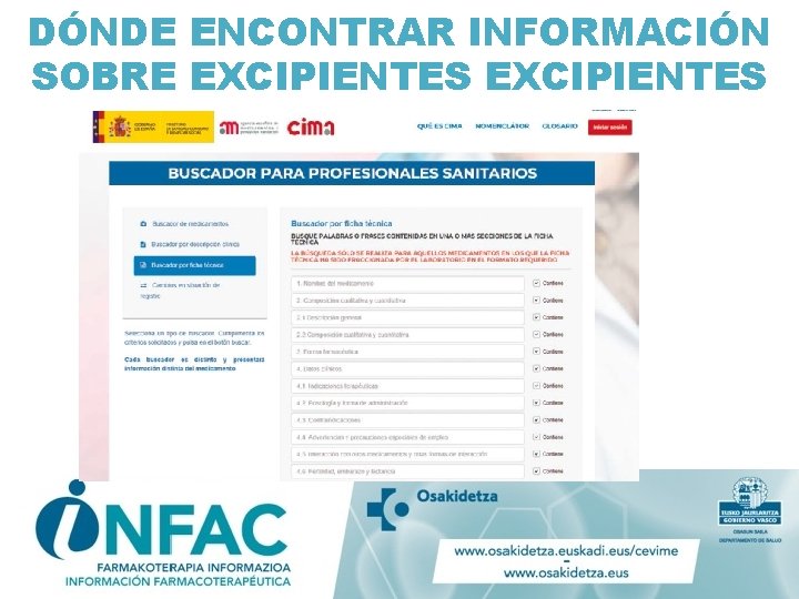 DÓNDE ENCONTRAR INFORMACIÓN SOBRE EXCIPIENTES 