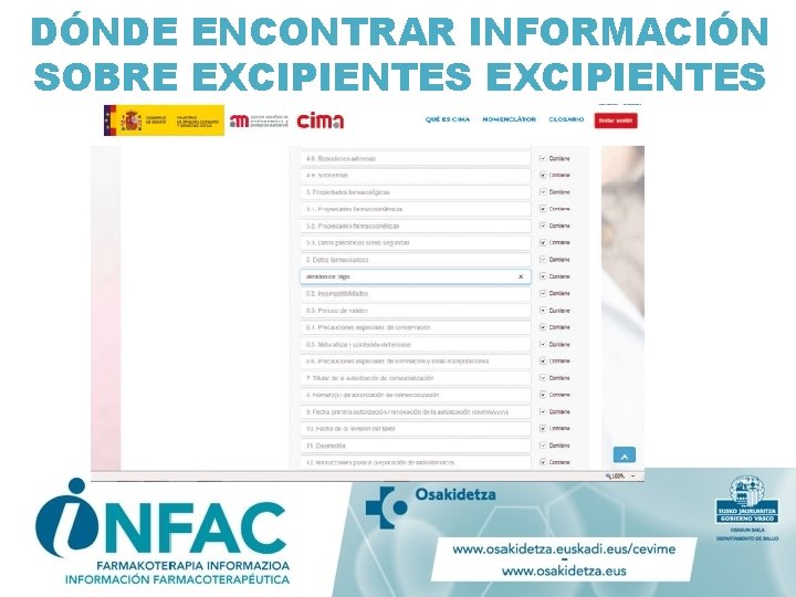DÓNDE ENCONTRAR INFORMACIÓN SOBRE EXCIPIENTES 