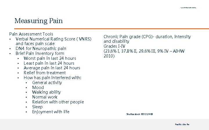 FOR INTERNAL USE ONLY | PRIVATE & CONFIDENTIAL Measuring Pain Assessment Tools • Verbal