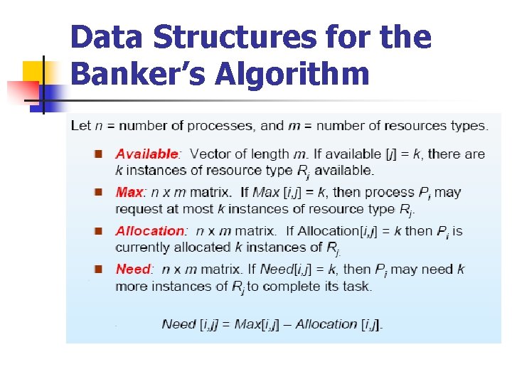 Data Structures for the Banker’s Algorithm 