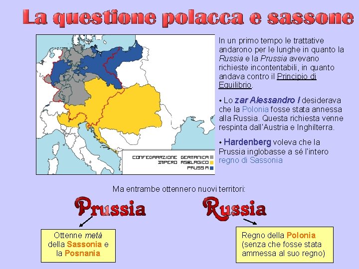 In un primo tempo le trattative andarono per le lunghe in quanto la Russia