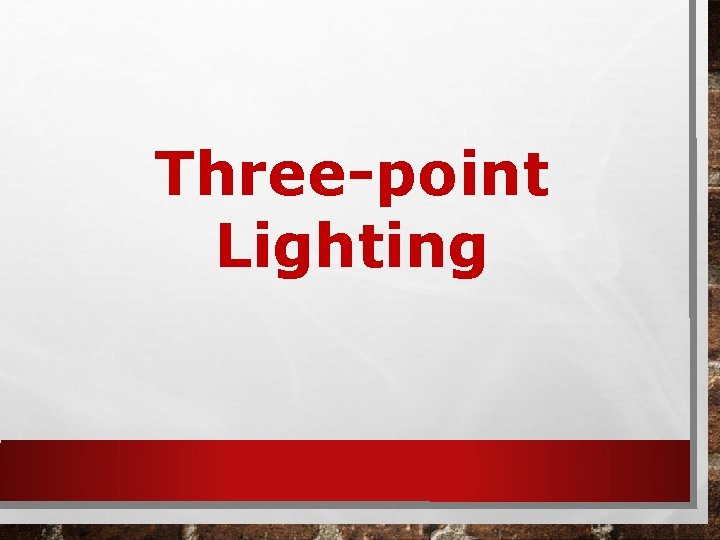 Three-point Lighting 