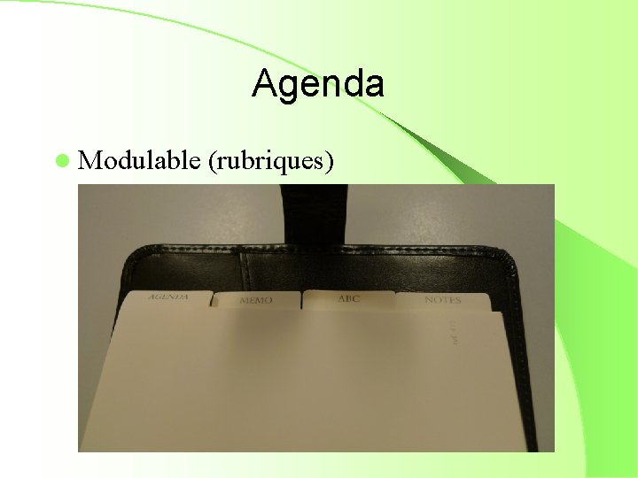 Agenda l Modulable (rubriques) 