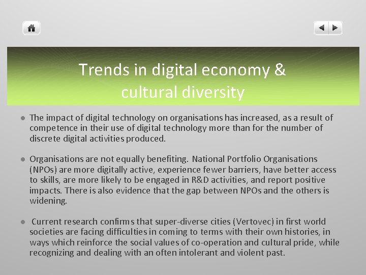 Trends in digital economy & cultural diversity l The impact of digital technology on