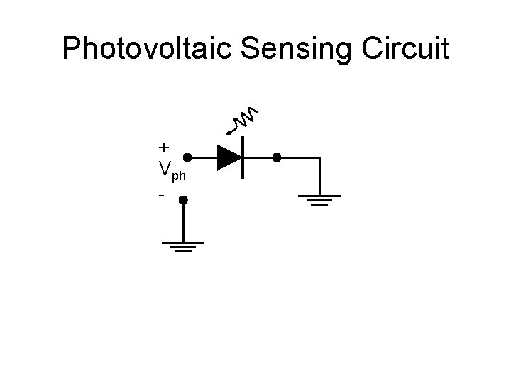 Photovoltaic Sensing Circuit + Vph - Photovoltaic Sensing Circuit + Vph -