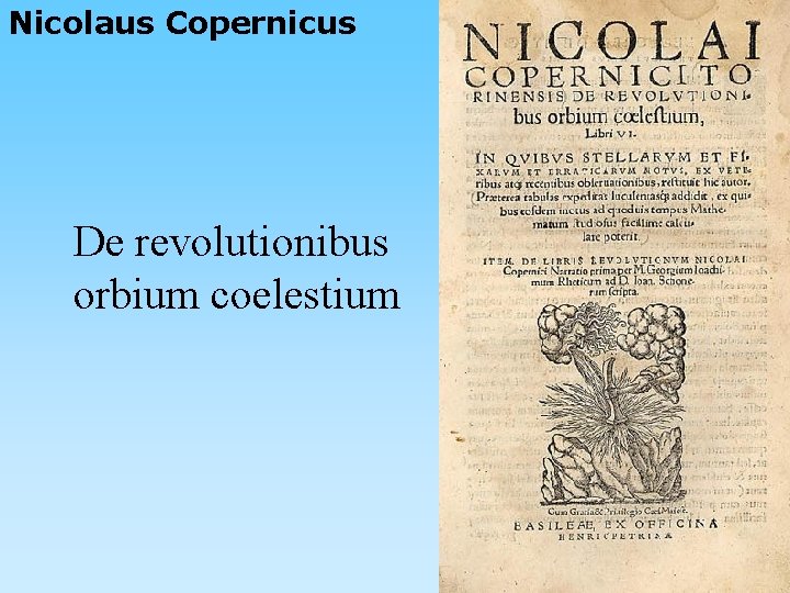 Nicolaus Copernicus De revolutionibus orbium coelestium 