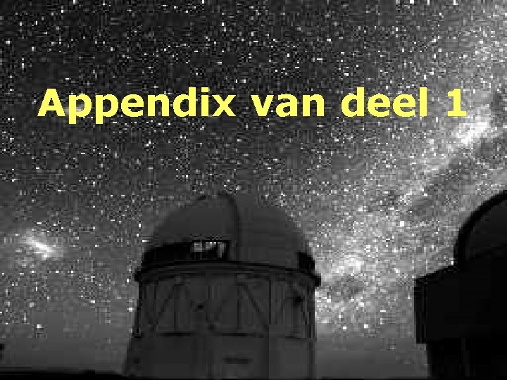 Appendix van deel 1 