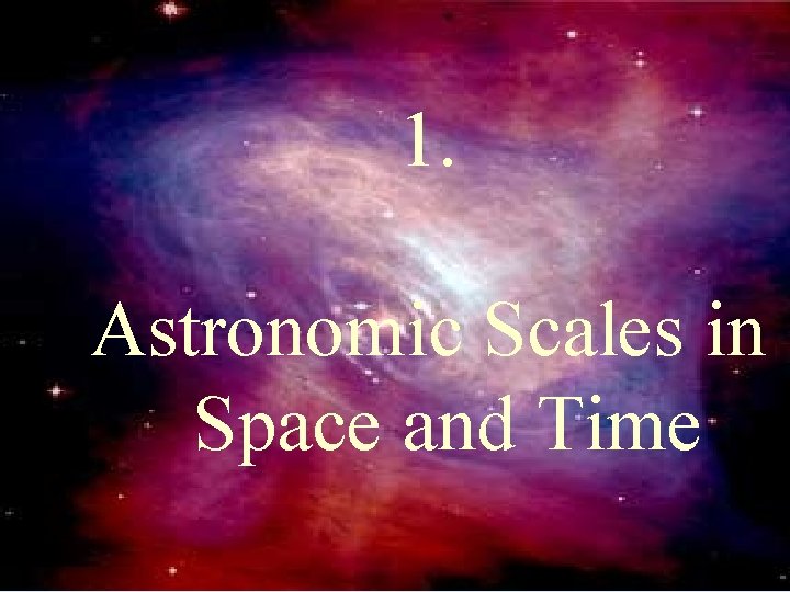1. Astronomic Scales in Space and Time 