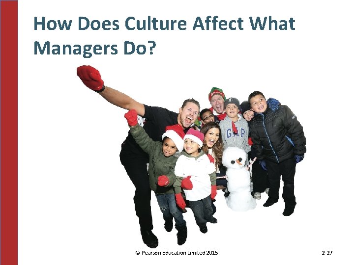 How Does Culture Affect What Managers Do? © Pearson Education Limited 2015 2 -27