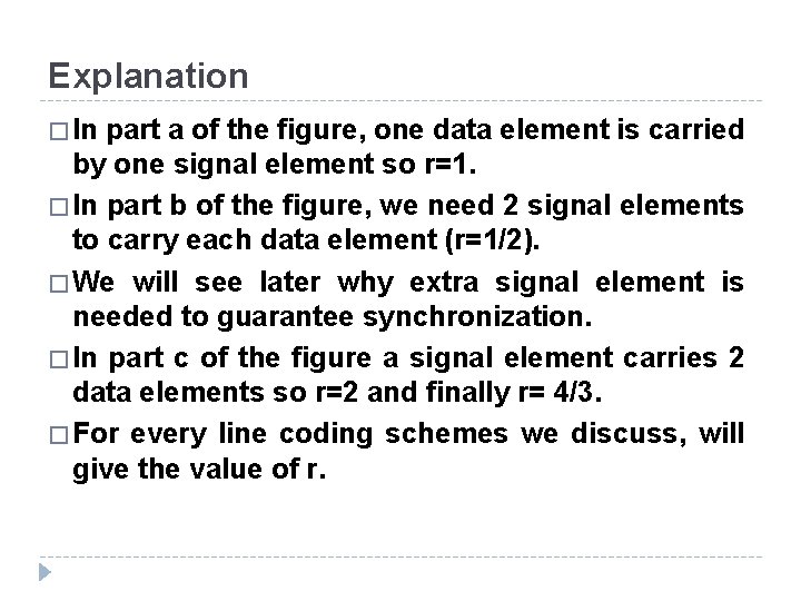 Explanation � In part a of the figure, one data element is carried by