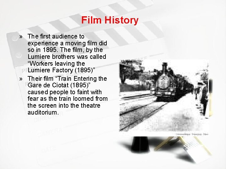 Film History » The first audience to experience a moving film did so in