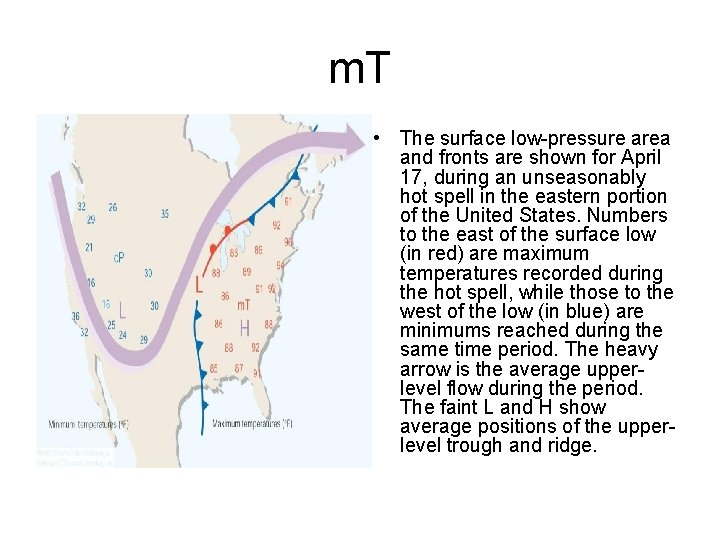 m. T • The surface low-pressure area and fronts are shown for April 17,