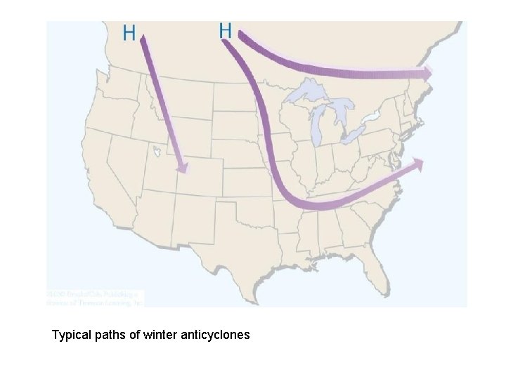 Typical paths of winter anticyclones 