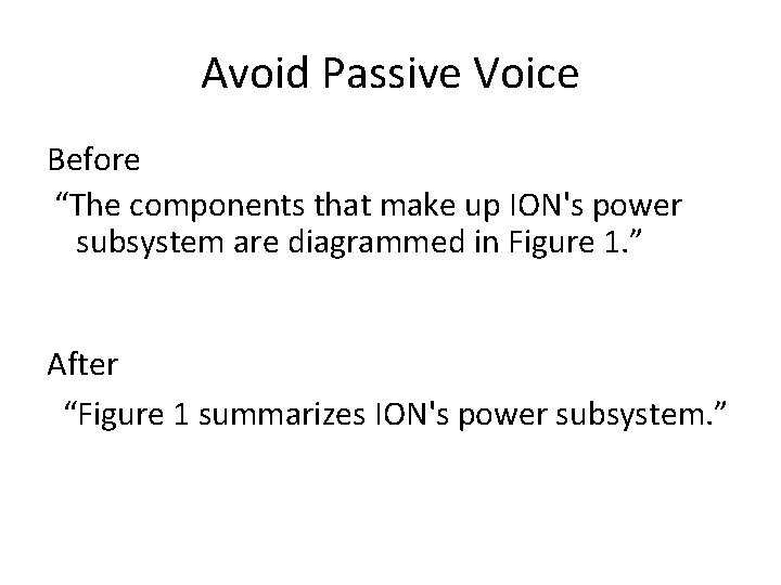 Avoid Passive Voice Before “The components that make up ION's power subsystem are diagrammed