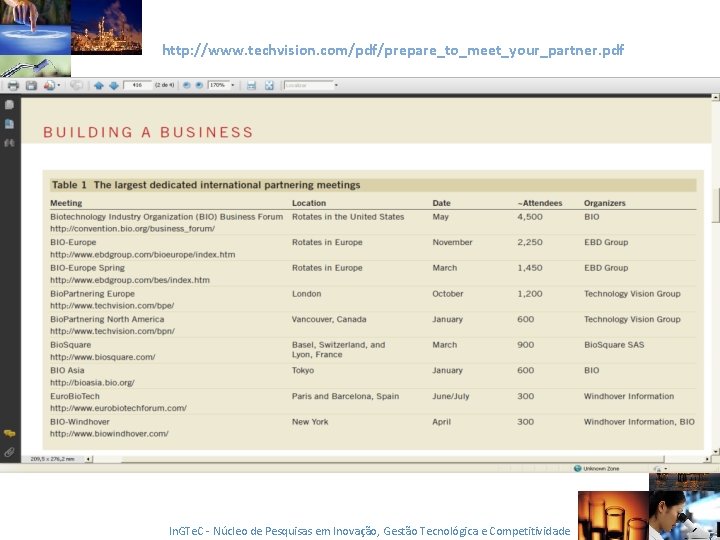 http: //www. techvision. com/pdf/prepare_to_meet_your_partner. pdf In. GTe. C - Núcleo de Pesquisas em Inovação,