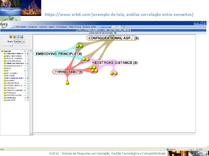https: //www. orbit. com (exemplo de tela; análise correlação entre conceitos) In. GTe. C