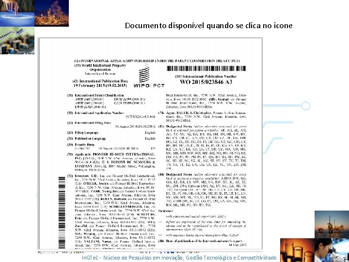 Documento disponível quando se clica no icone In. GTe. C - Núcleo de Pesquisas