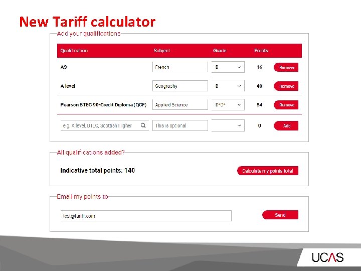 New Tariff calculator 