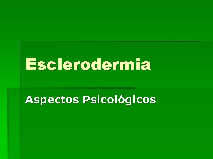 Esclerodermia Aspectos Psicológicos 