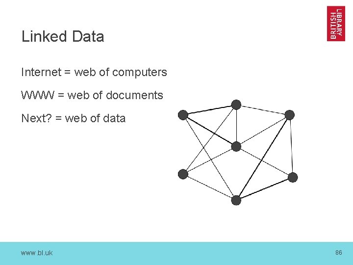 Linked Data Internet = web of computers WWW = web of documents Next? =