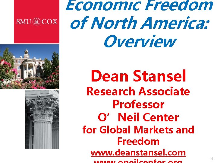 Economic Freedom of North America: Overview Dean Stansel Research Associate Professor O’Neil Center for