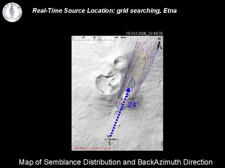 Real-Time Source Location: grid searching, Etna 19 Oct 2006_22: 49: 30 24° Map of
