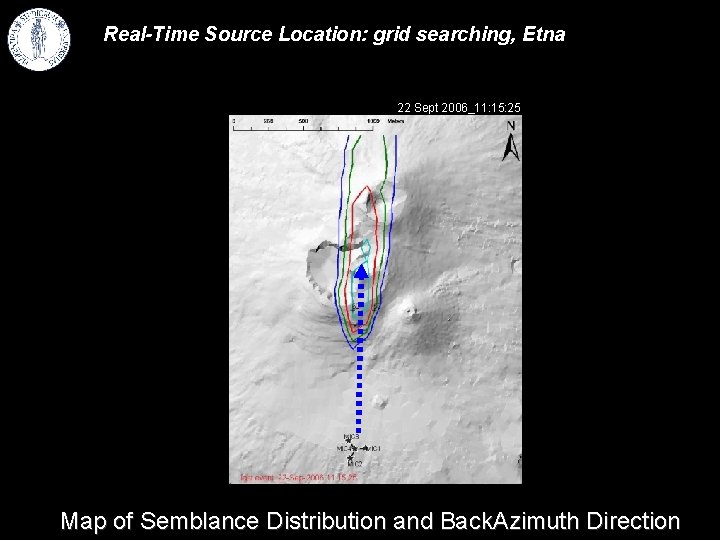 Real-Time Source Location: grid searching, Etna 22 Sept 2006_11: 15: 25 Map of Semblance