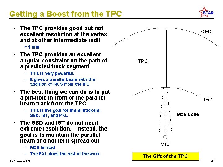 Getting a Boost from the TPC • The TPC provides good but not excellent