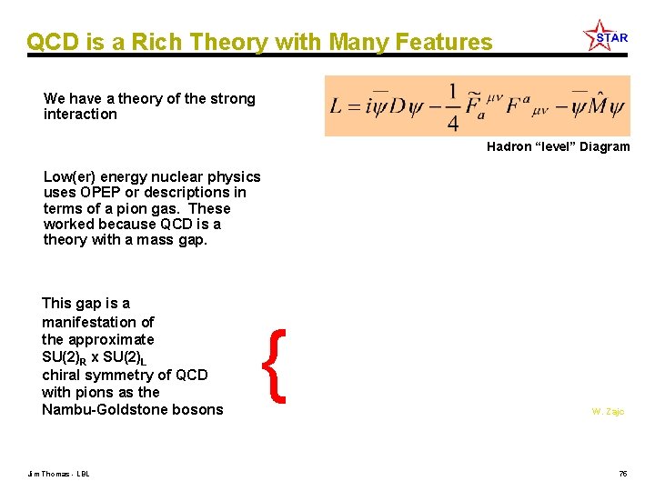 QCD is a Rich Theory with Many Features We have a theory of the