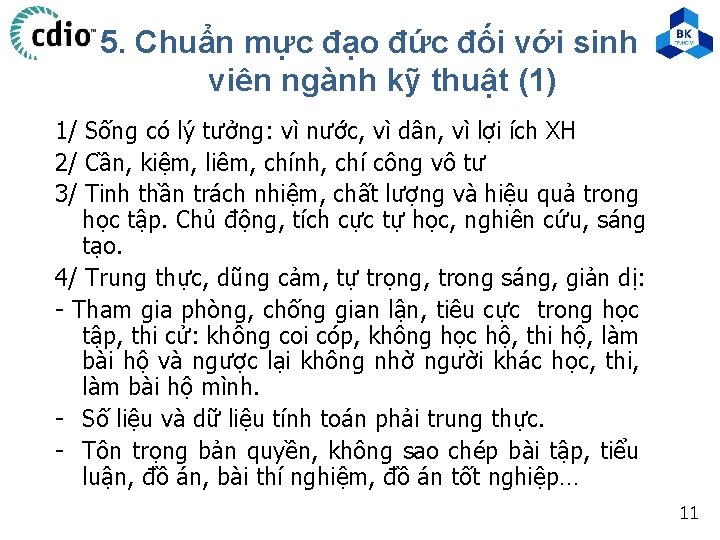 5. Chuẩn mực đạo đức đối với sinh viên ngành kỹ thuật (1) 1/