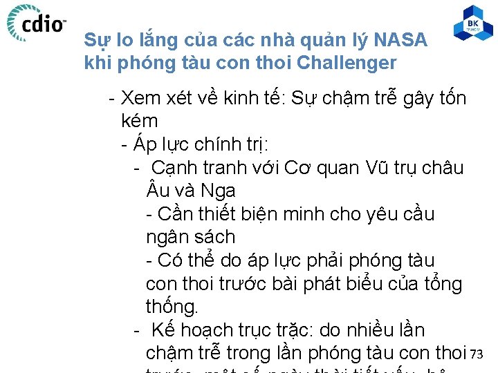 Sự lo lắng của các nhà quản lý NASA khi phóng tàu con thoi