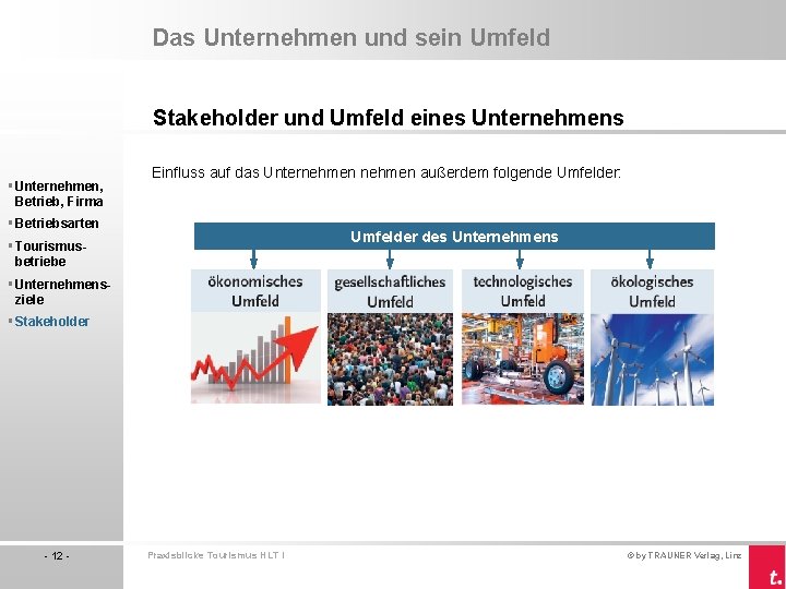 Das Unternehmen und sein Umfeld Stakeholder und Umfeld eines Unternehmens § Unternehmen, Betrieb, Firma