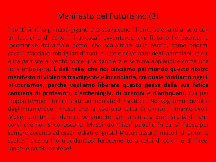 Manifesto del Futurismo (3) i ponti simili a ginnasti giganti che scavalcano i fiumi,