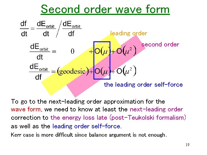 Second order wave form leading order second order the leading order self-force To go