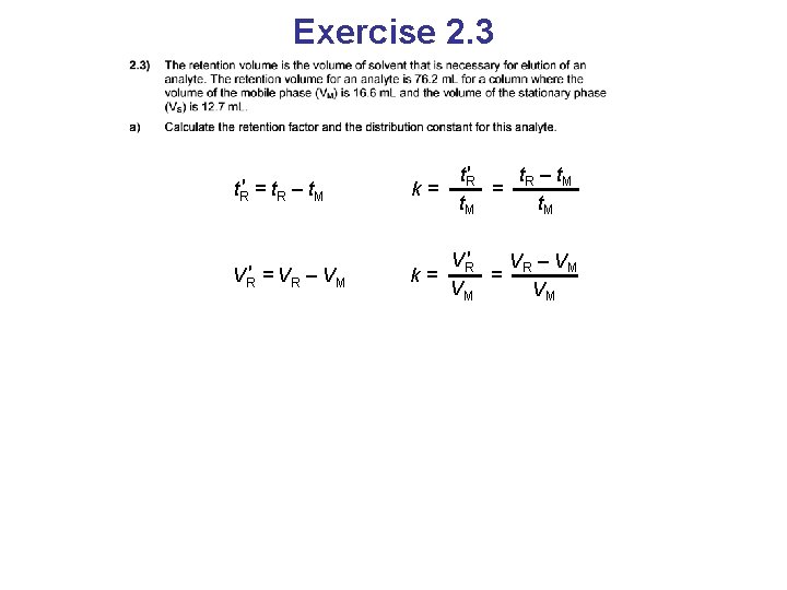 Exercise 2. 3 t. R′ t –t = R M t. R′ = t.